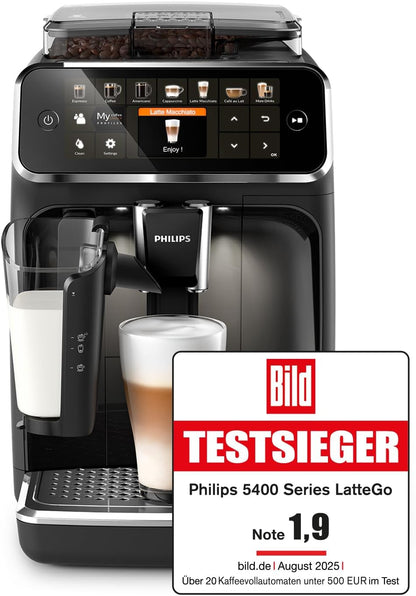 Serie 5400 (EP5441/50)– Genießen Sie 12 Getränke,intuitives TFT-Display,schnell reinigendes LatteGo,anpassbare Kaffeeeinstellungen,erstklassiges Küchendesign